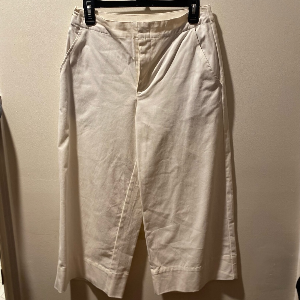 Off white wide legged cropped pants